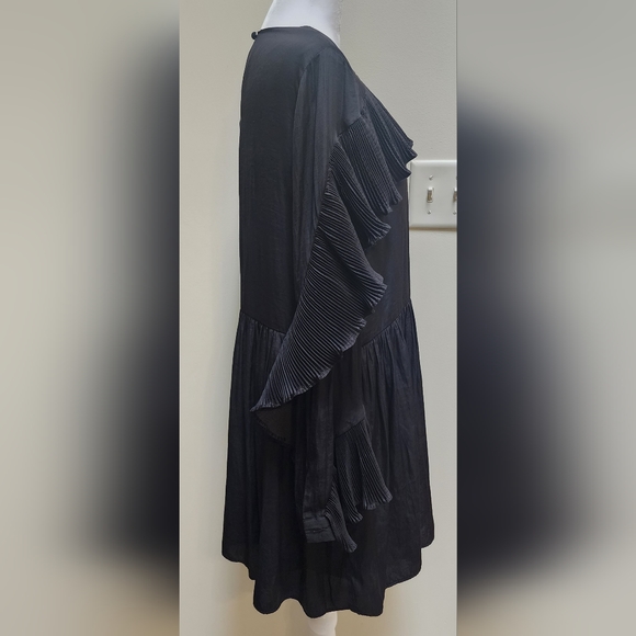 Anthropologie dRA Los Angeles Salinas Black Pleated Ruffle Mini Dress - Picture 4 of 10